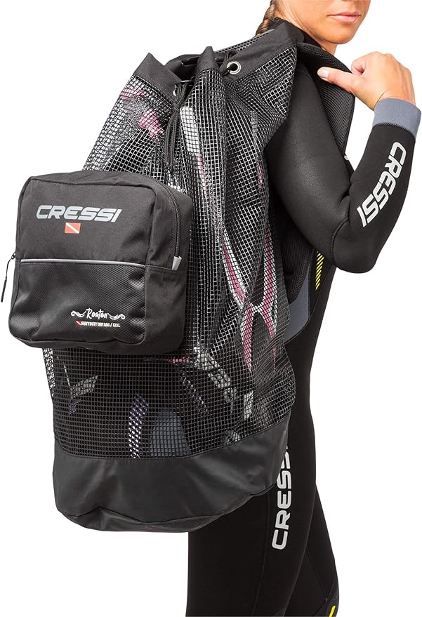 Cressi Heavy Duty Mesh Backpack 90 liters Capacity for Scuba Diving Water Sport Gear | Roatan: designed in Italy