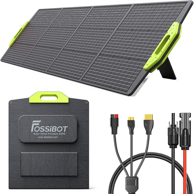 FOSSiBOT F2400 Portable Power Station 2400W 2048Wh LiFePO4 Battery Backup/6 x 110V AC 2400W Outlets (4800W Peak) 16 Ports 1.5H Fast Charging LED Solar Generator for Home Use Camping RV Emergency