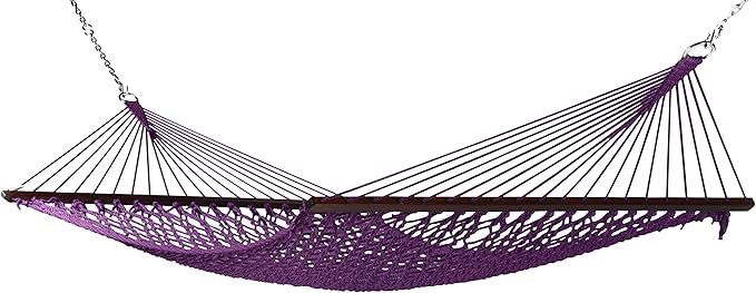 Caribbean Rope Hammock - 55 Inch - Soft-Spun Polyester (Purple)