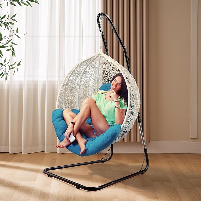 Sorbus Durable Hammock Chair Stand Hanging Chair Stand- Heavy Duty Steel Sensory Swing Stand- Weather &amp Rust Resistant- Adjustable Portable Stand 330lbs for TreeLoungerAir PorchIndoor/OutdoorP