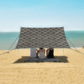 ALAZA Japanese Golden Fan Beach Tent Sun Shelter UPF50+ Protection Beach Shade Canopy w/ 4 Sandbags for Outdoor Camping Fishing Backyard Fun Picnic 10x9 ft