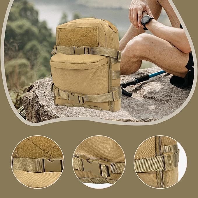 Pack Backpack Harness Carrier Design for Outdoors Adventures Universal Fit 9x4.3x12.2inch Oxford Khaki
