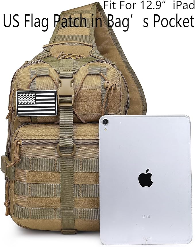 ATBP Tactical Sling Pack Big Crossbody Backpack Over Shoulder Bag Military for Men Hiking Outdoor Sport Gym
