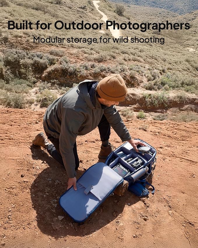 BLUETTI Handsfree 1 Solar Generator with 100W Solar Panel (Ships Separately) 268.8Wh 300W LiFePO4 Battery 5 Output Ports Portable Power Station for Camping Drones (Backpack Not Included)