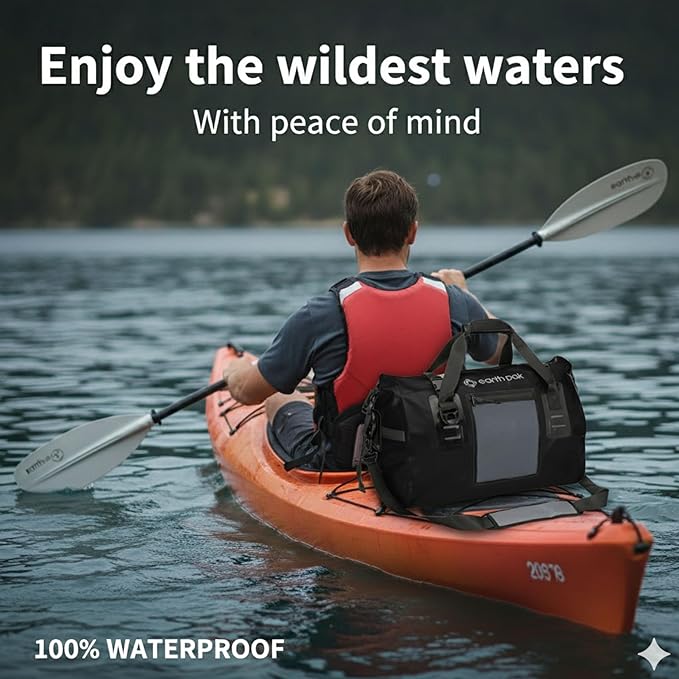 Earth Pak Waterproof Duffel Bag - Heavy Duty Motorcycle Dry Bag with Large Storage Space Perfect for Traveling Camping Kayaking Fishing &amp Canoeing Bag 50L/70L/90L/120L Sizes