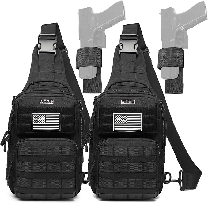 ATBP Tactical Sling Backpack With Holster Military Crossbody Bag for Men Single Shoulder Back Pack 10L