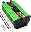 2000 Watt Pure Sine Wave Inverter DC 12V to 120V AC Power Inverter for Vehicle RV Truck Off-Grid Car Power Inverter with 4 AC Outlet 5V/3.1A USB Remote Control Surge 4000W