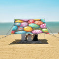 ALAZA Colorful Easter Egg Happy Easter Beach Tent Sun Shelter Portable Canopy Sunshade for Outdoor Camping Picnics Backyard Fun 10x9 ft