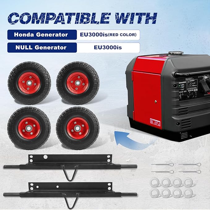 Red All Terrain Wheel Kit Fit For Honda EU3000is Generator Solid Tires OE 06423-ZS9-020AH 06423ZS9020AH