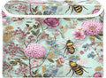 Sage Green Bees and Flowers Collapsible Storage Bins with Lids Decorative Fabric Cubes Closet Organizer Basket Boxes Containers for Clothes Box Chest Folding Rectangle