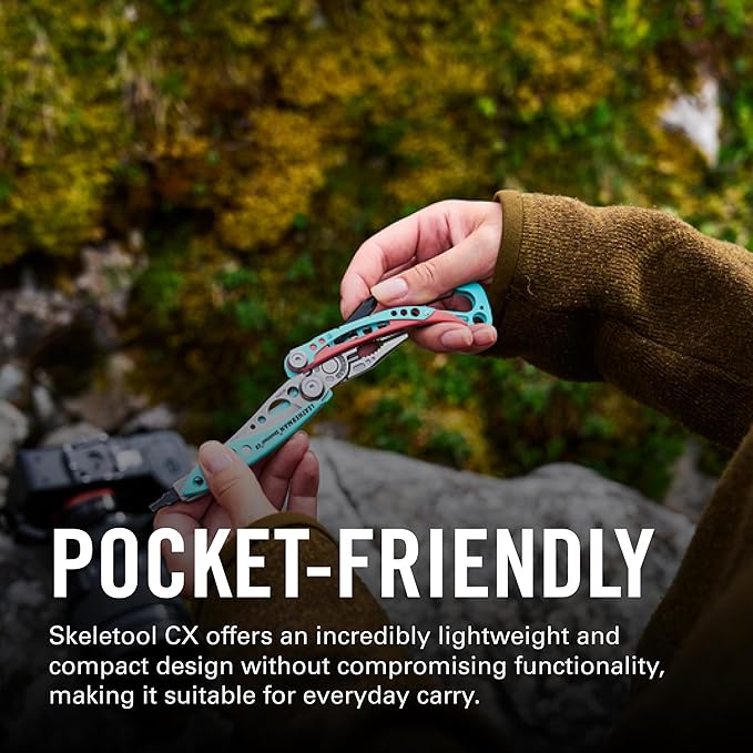 LEATHERMAN Skeletool CX 7-in-1 Lightweight Minimalist Multi-Tool for Everyday Carry (EDC) Home Garden &amp Outdoors Paradise Blue