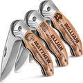 Personalized Pocket Knife for Groomsmen - Custom Folding Knives Set of 3 pcs - Engraved Gifts for Men and Women - Gift for Groomsman Wedding Party Best Man Proposal Gift for Bride Maid 6651 PS