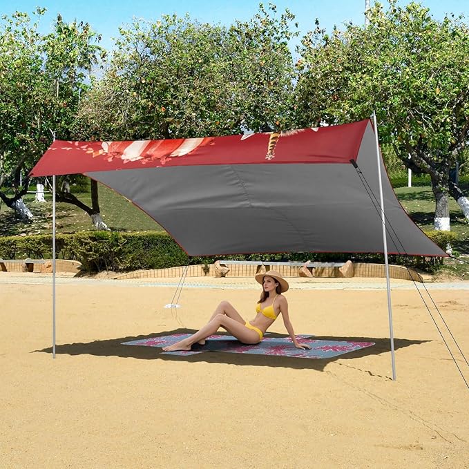 ALAZA Zebra Magic Show Animals Dancing Beach Tent Sun Shelter Portable Canopy Sunshade for Outdoor Camping Picnics Backyard Fun 10x9 ft