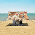 ALAZA Dog Puppy Flowers Beach Tent Sun Shelter UPF50+ Protection Beach Shade Canopy w/ 4 Sandbags for Outdoor Camping Fishing Backyard Fun Picnic 10x9 ft