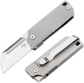 BOKER PLUS BabyX Flipper Steel – Ball-Bearing EDC Mini Pocket Knife with D2 Sheepfoot Blade – Small One-Hand Folding Knife with Stainless Steel Handle and Clip – Pocket Knife in Gift Box