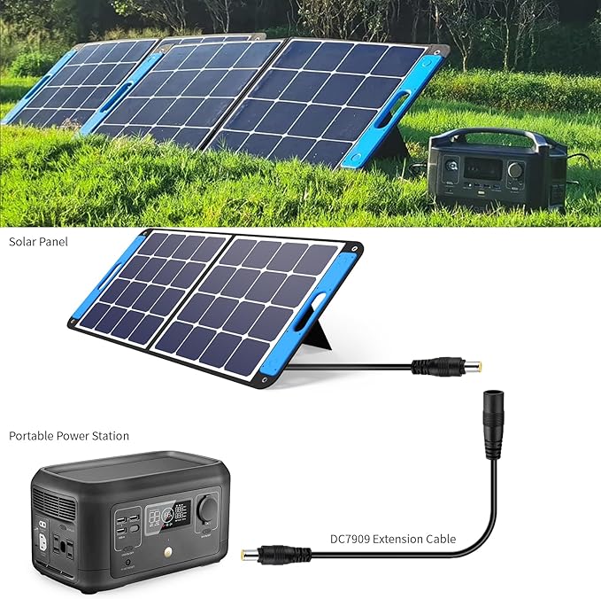 DC Power Extension Cable 14AWG 30FT 8mm Male to Female Extension Cord Compatible with Solar Panel Portable Power Stations