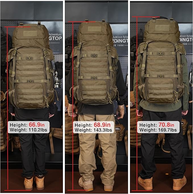 Mardingtop 70L Internal Frame Backpack for HuntingCampingHiking Backpacking Backpack with Rain Cover
