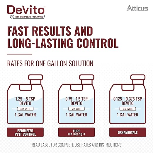 Atticus Devito CS Insecticide (8oz) - Lambda-cyhalothrin 9.7% Indoor and Outdoor Insect Control with EnduraCap Technology