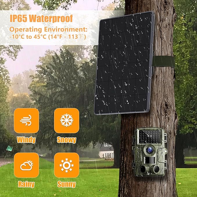 Trail Camera Solar Panel6W Solar Battery Charger Kit 6V/2A 9V/1.5A 12V/1A with 6000mAh Battery for Hunting CameraIP65 Waterproof Hunting Accessory1.7/2.1/1.35mm DC Connectors for Trail Cam (2 Pack)