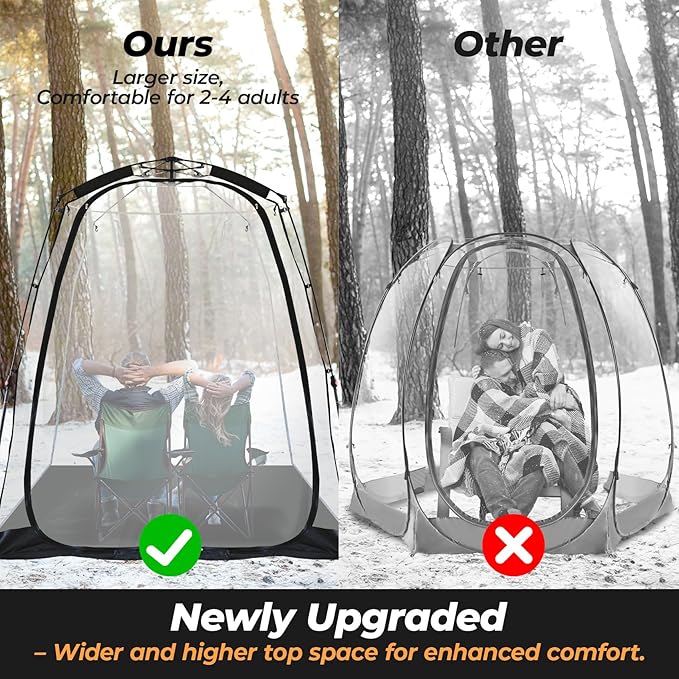 All Weather Proof Pod Pop Up Bubble Tent for 3-8 People Large Oversize Dome House Cold Protection Camping Tent Winter Instant Igloo for Outdoor Activities