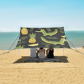ALAZA Crocodile Pineapple Beach Tent Sun Shelter UPF50+ Protection Beach Shade Canopy w/ 4 Sandbags for Outdoor Camping Fishing Backyard Fun Picnic 10x9 ft