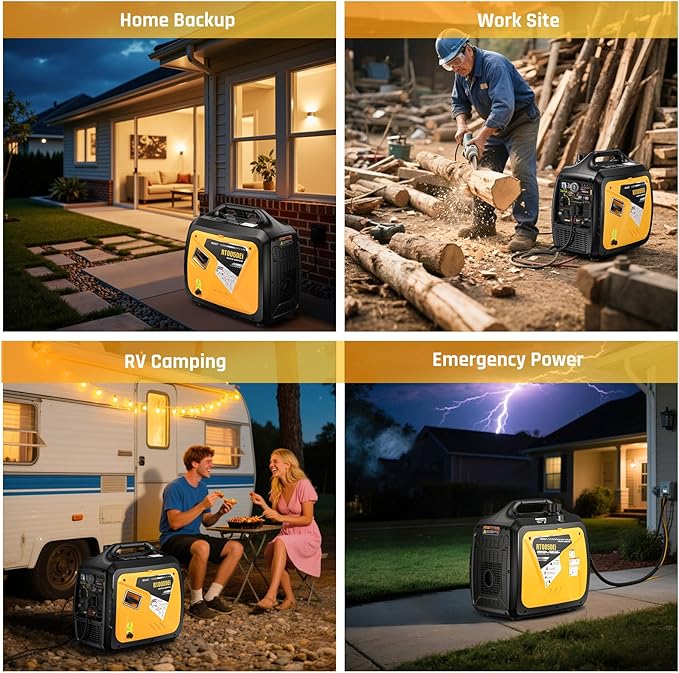 5000 Watts Portable Dual Fuel Inverter Generator– Small Gasoline LPG Powered for Home Backup Camping RV Tailgating with CO Protection Eco Mode Recoil/Electric/Remote Start Parallel Capable