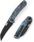 Folding Pocket Knife 3.1 Stonewash Blade EDC Knife with Safety Liner Lock Small Pocket Knife with Clip for Men Sharp Camping Hiking Hunting Survival Knives