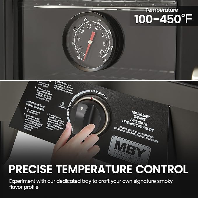 Large Vertical Propane Smoker with Cover &amp 4 Cooking Grates Large Cooking Space Heavy Duty &amp Weather-Resistant for OutdoorSmoke RibsBrisketChicken