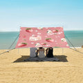 ALAZA Strawberry Cake Bow Pattern Beach Tent Sun Shelter Portable Canopy Sunshade for Outdoor Camping Picnics Backyard Fun 10x9 ft