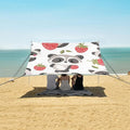 ALAZA Cute Raccoons Strawberry Beach Tent Sun Shelter Portable Canopy Sunshade for Outdoor Camping Picnics Backyard Fun 10x9 ft