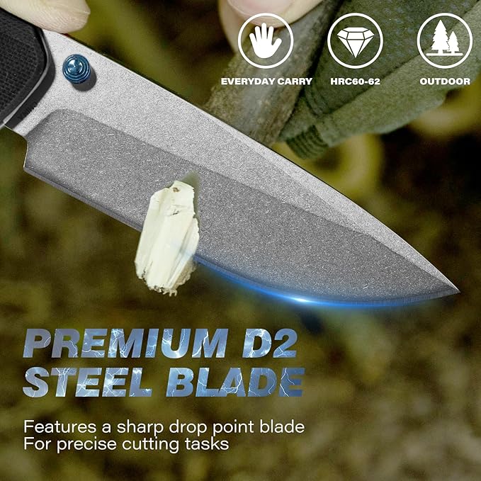 Dispatch Axis Lock Folding Knife with Small Fixed Blade Knife