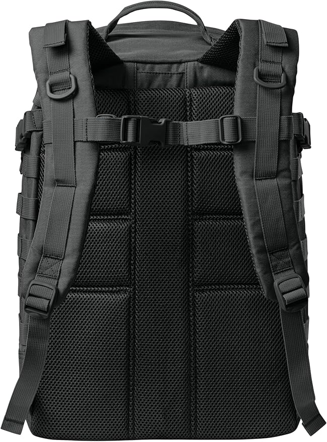 Army Universe Tactical Outdoors MOLLE Backpack 600D Poly Canvas Tough Durable Work &amp Equipment Bag 32L Black