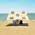 ALAZA Cartoon Highland Cattle Pattern Beach Tent Sun Shelter Portable Canopy Sunshade for Outdoor Camping Picnics Backyard Fun 10x9 ft
