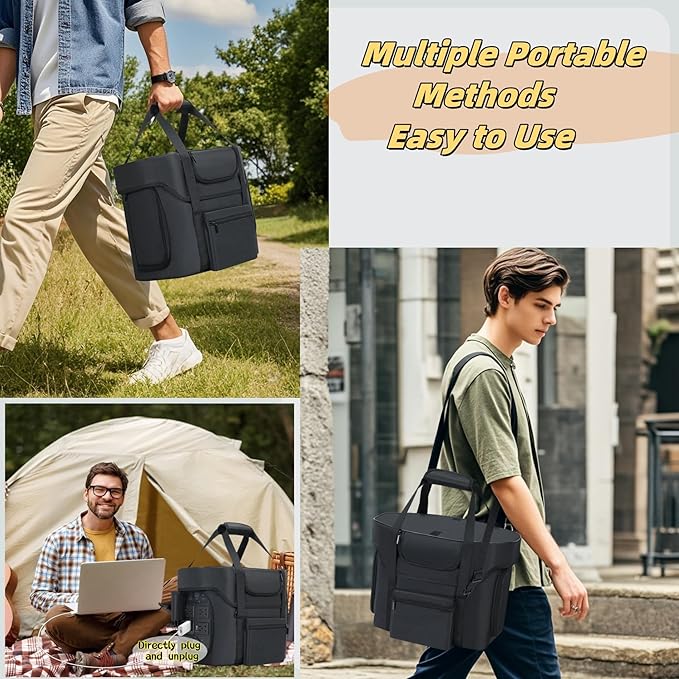 Compatible with ECOFLOW DELTA 2 Bag - Carrying Case &amp Soft Generator Cover |Durable Storage Case for Camping Essentials &amp Travel Accessories | Compatible with ECOFLOW DELTA 2 Power Station