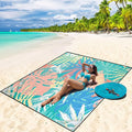 Beach Blanket Waterproof Sandproof Beach Mat 79 X 83/10'x9'for 2-8 Adults Quick Drying Outdoor Picnic Mat Beach Accessories for Travel Camping Hiking