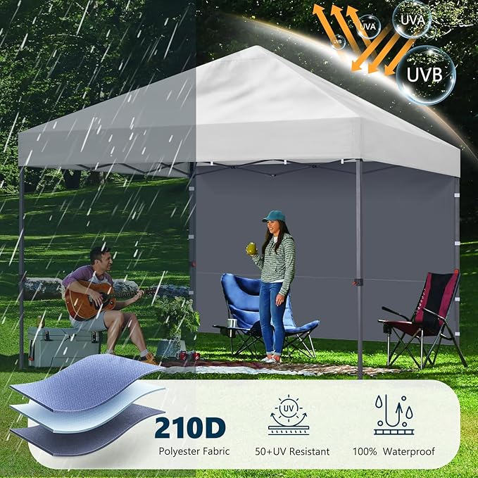 MASTERCANOPY 12x12ft Canopy SunWall Instant Canopy SideWall for Pop Up Canopy Tent Gazebos UV Protection Sidewall Only Spliceable (1 Pack Dark Gray)
