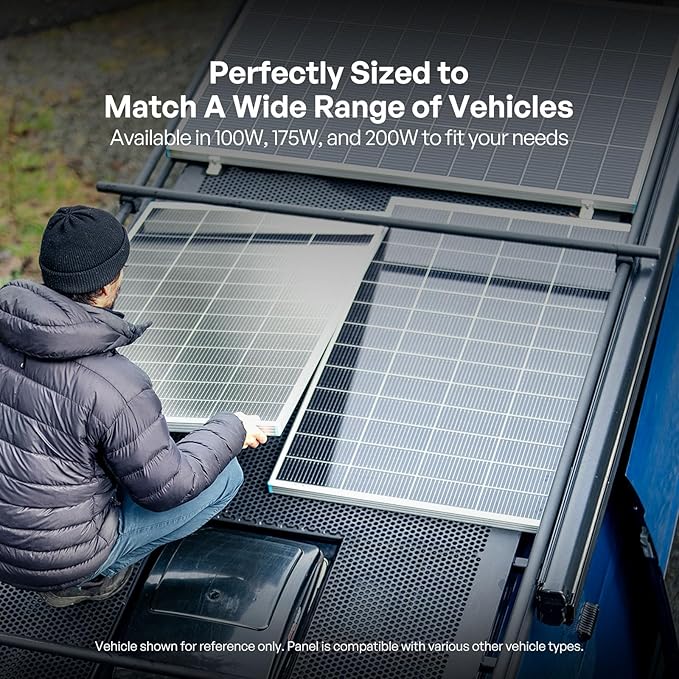 RENOGY REGO 400W Solar Panel N-Type 16BB 2PCS 24V RV Solar Panel 200 Watt 25% High Efficiency IP67 Monocrystalline PV Module Solar Charger for Roof Camping Van Trailer Cabin Off-Grid Applications