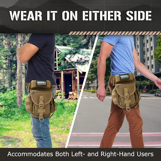 TACAMO® 10L Tactical Drop Leg Bag for Men Waterproof Thigh Bag Hip Leg Pouch
