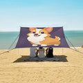 ALAZA Cute Corgi Dog Beach Tent Sun Shelter Portable Canopy Sunshade for Outdoor Camping Picnics Backyard Fun 10x9 ft
