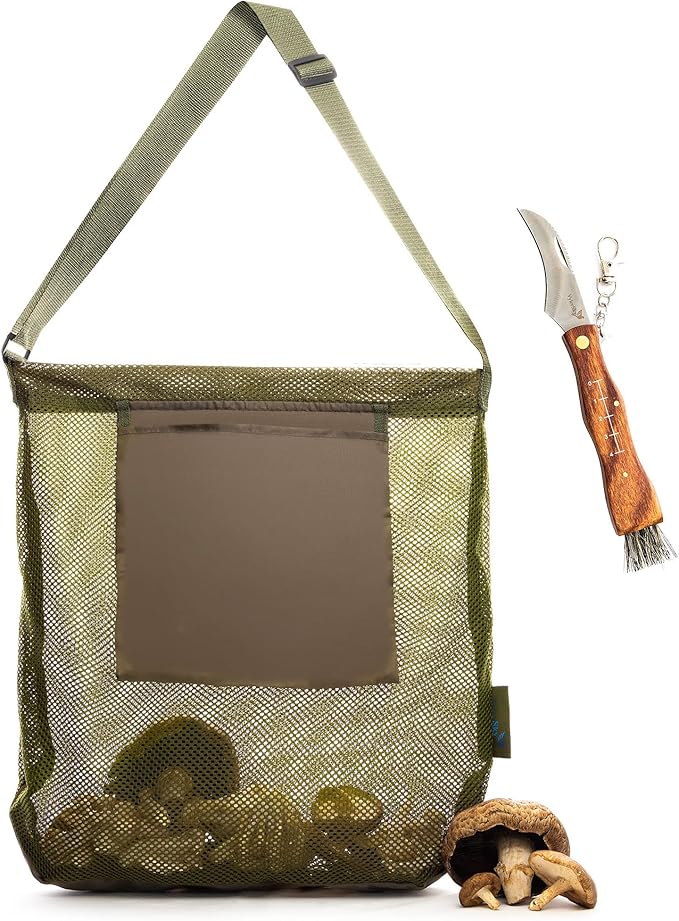 Foraging Bag - Mushroom Foraging Kit with Bag and Knife Great for Mushroom Decor Lovers
