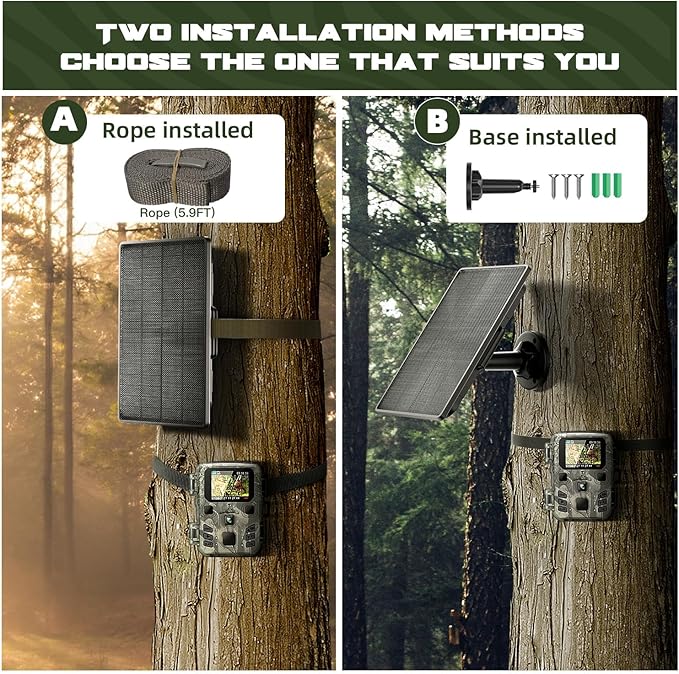 Trail Camera Solar Panel - 6000mAh Built-in Battery Waterproof Solar Charger Kit with Multiple DC Connectors Compatible with Tactacam Reveal Cameras