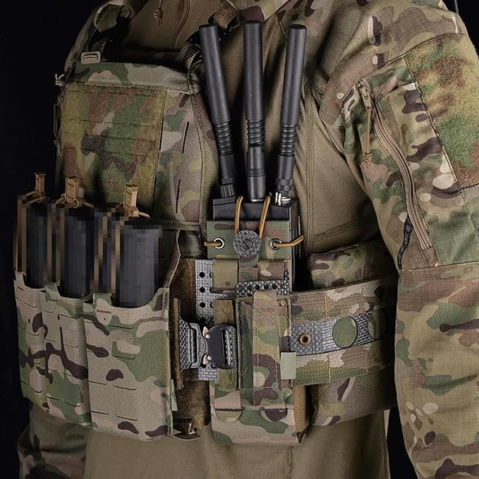 Tactical Molle Radio and Water Pouch Adjustable Storage Belt Holde for Walkie Talkie Outdoor Hiking Camping Vest Backpack