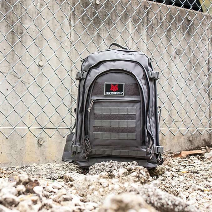 FOX OUTDOOR PRODUCTS Jumbo Modular Field Pack | 61L Tactical Backpack MOLLE Hydration Compatible Converts to Briefcase 12x 13 x 24 Shadow Gray
