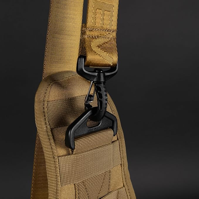 WOLFpak 9L Tactical Sling Bag (Khaki) | Concealed Carry CCW Backpack | Military Crossbody EDC Daypack Molle Chest Shoulder Pack for Hiking Travel Work |