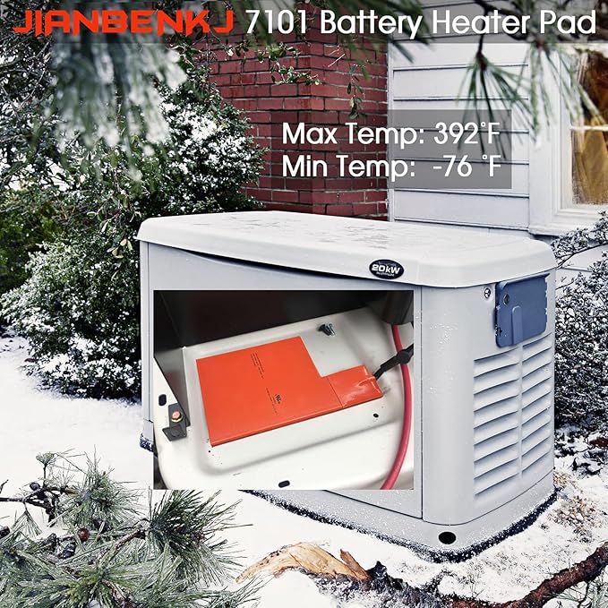 Battery Heater Pad for Generac 7101Battery Warmer Pad Outdoor Cold Weather Kit for Generac 9KW-22KW 2008+ Air Cooled Standby Generator