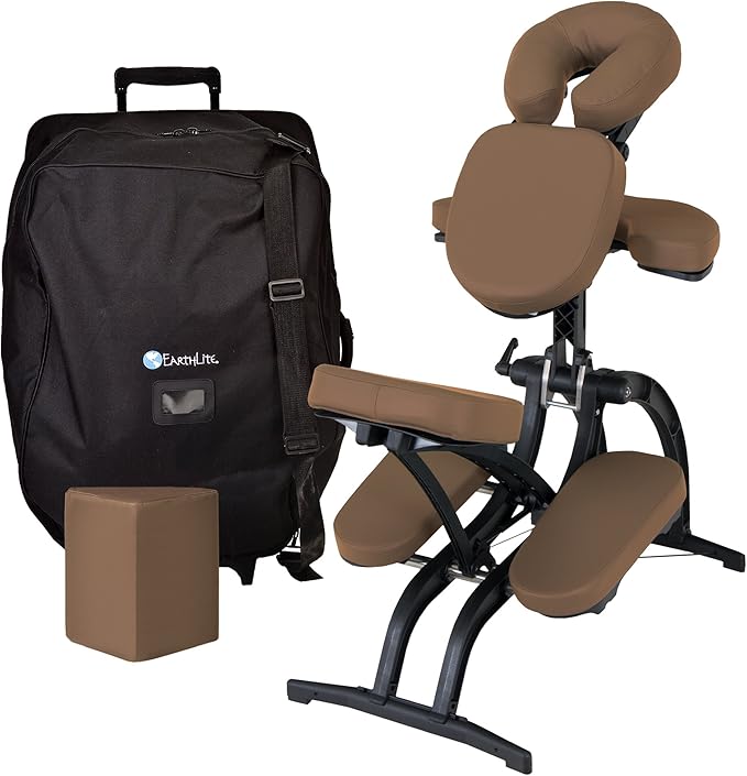 EARTHLITE Portable Massage Chair AVILA II - Premium Folding Spa/Massage/Tattoo Chair incl. Rolling Carry Case