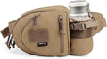 Military Tactical Waist Pack Assault Fanny Pack Army Bumbag with Water Bottle Holder for Men Camping Fishing Climbing (Khaki)