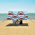ALAZA Shark with Open Mouth Pattern Beach Tent Sun Shelter Portable Canopy Sunshade for Outdoor Camping Picnics Backyard Fun 10x9 ft