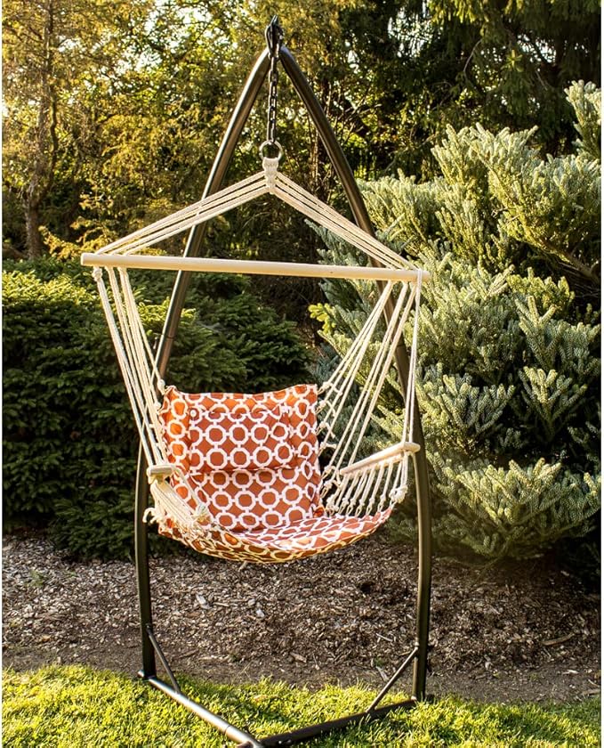 Backyard Expressions Patio · Home · Garden 905433-BYE Hammock Swing Stand Indoor/Outdoor Heavy Duty Hanging Chair Stand Black