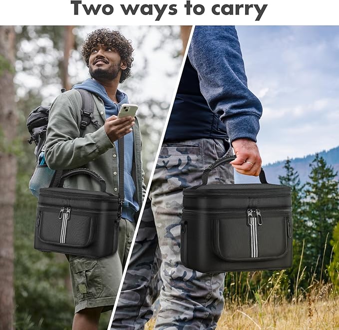 Portable Power Station Carrying Case Compatible with ECOFLOW RIVER 2 Power Station Generator Protective Shoulder Storage Bag Cover with Pocket for Outdoor Travel Camping Charging Accessories